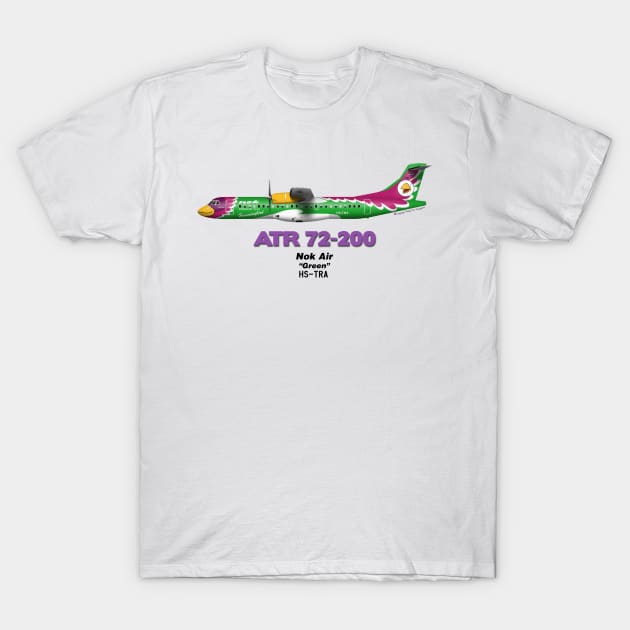 Avions de Transport Régional 72-200 - Nok Air "Green" T-Shirt by TheArtofFlying